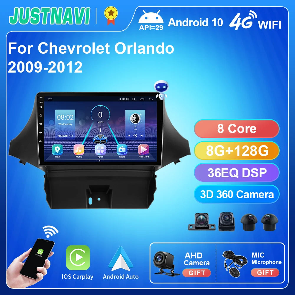 Chevrolet Orlando 2009-2012 Stereo Autoradio Navigation Carplay