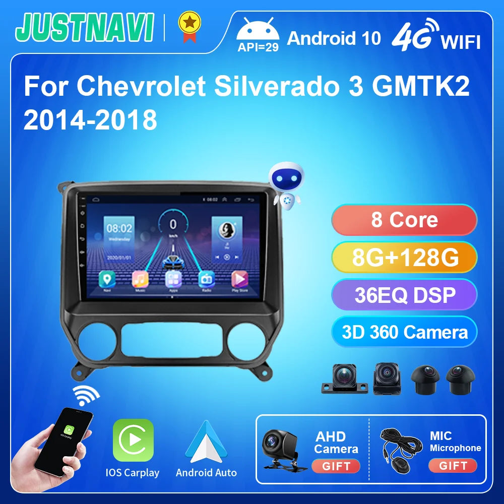 Chevrolet Silverado GMC Sierra VIA Vtrux Truck 2014 - 2018 Car Radio Multimedia Player Carplay