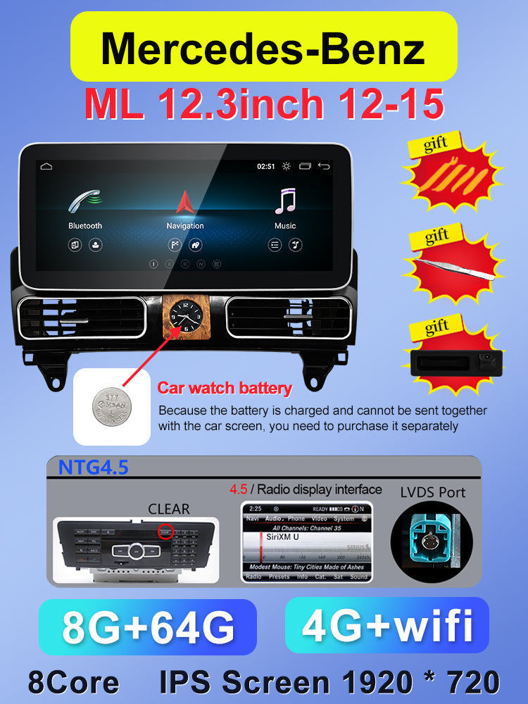 Mercedes Benz M Class W166 ML250 ML350 Car Video Players GPS Multimedia Screen 12.3 - RampageApparel