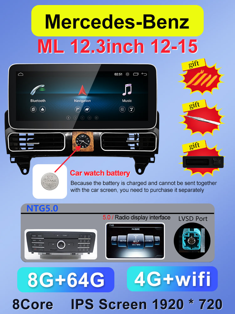 Mercedes Benz M Class W166 ML250 ML350 Car Video Players GPS Multimedia Screen 12.3 - RampageApparel