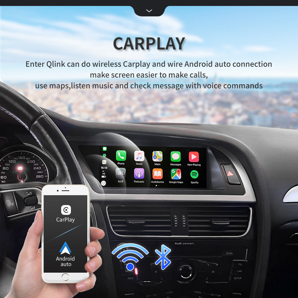 WIFI SIM Android 12 Car Multimedia Player Carplay For Audi A4 B8 2009-2016 8 Core CPU Google BT GPS Navi Receiver Tablet - RampageApparel