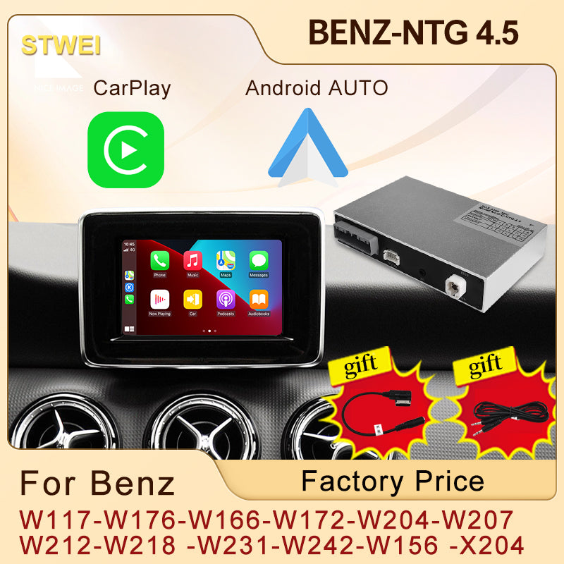 Wireless Apple CarPlay For Mercedes Benz 4.5 W117 W166 W172 W176 W204 W207 W212 W218 W231 W242 X204 Android Auto Front Rear Camera - RampageApparel