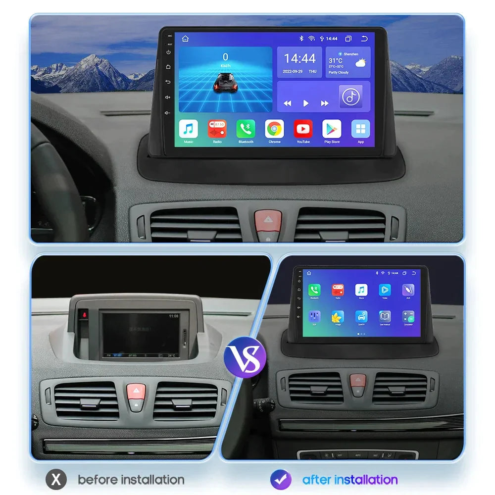 Renault Megane 3 Fluence 2008 - 2014 Samsung SM3 Carplay Auto Stereo HeadUnit Navigation - RampageApparel