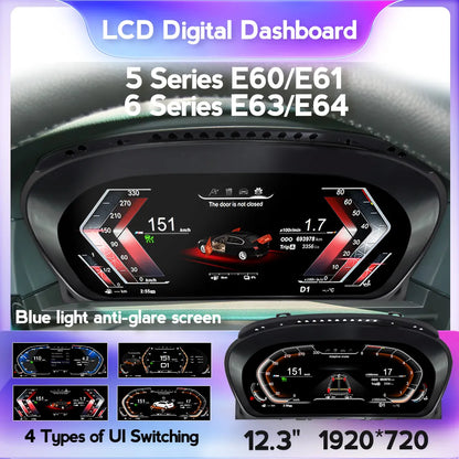 BMW 5 Series E60 E61, 6 Series E63 E64 CCC CIC Car LCD Digital Cluster - RampageApparel