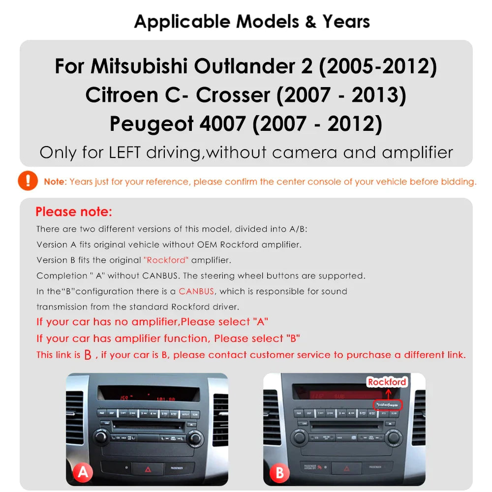 Mitsubishi Outlander 2 2005-2012/Citroen C-Crosser /Peugeot 4007 Navigation Carplay - RampageApparel