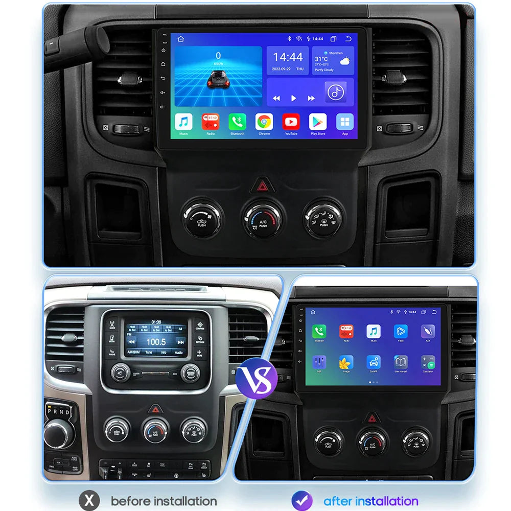 Dodge Ram 1500 2500 3500 2013 - 2018 Manual AC Car Radio Multimedia Video Player GPS Navi Carplay 4G - RampageApparel