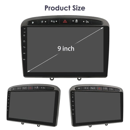 Peugeot 408 for Peugeot 308 308SW Car Radio Multimedia Video Player GPS Navigation Black Frame Grey - RampageApparel