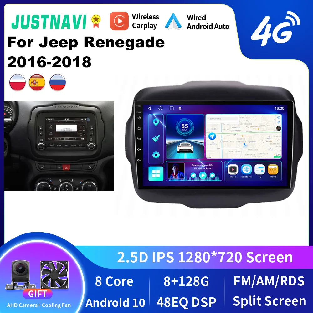 Jeep Renegade 2016-2018 Car Radio Stereo Multimedia Navigation