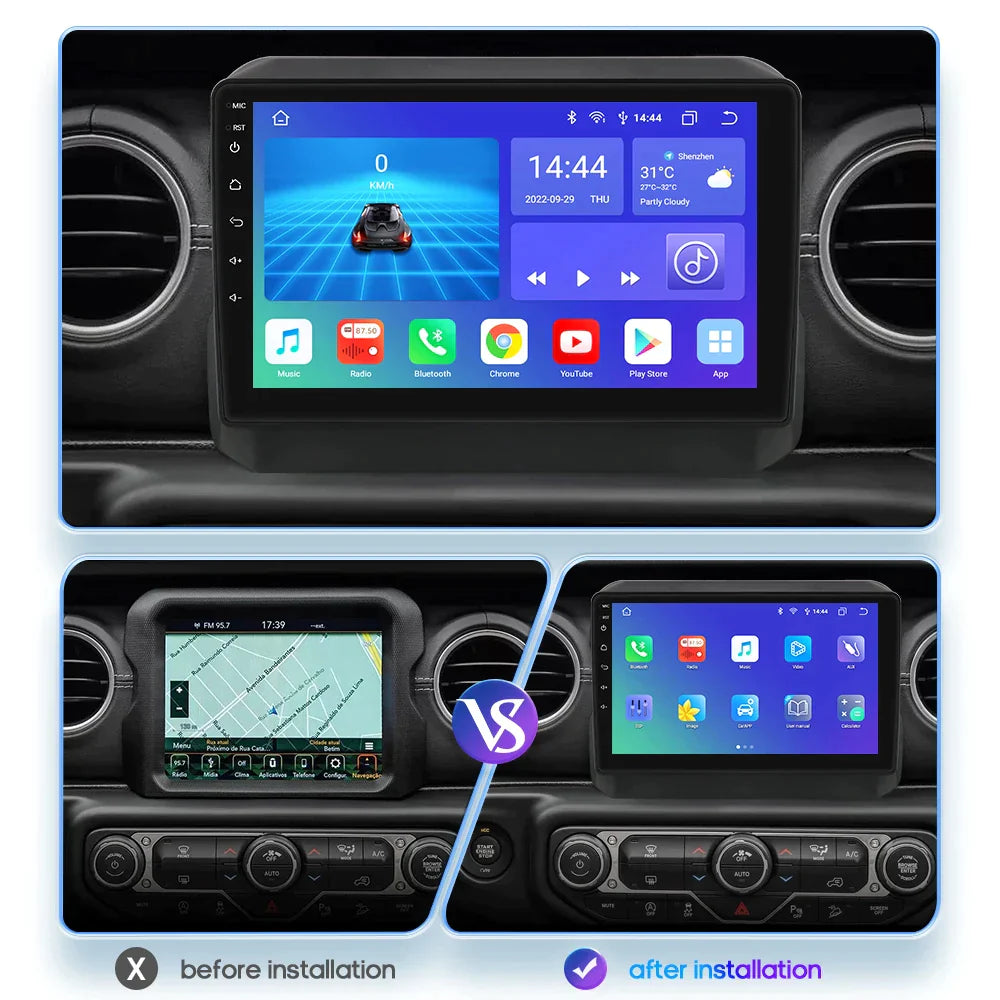 JEEP Wrangler JL 2018 2019 2020 2021 Gladiator Car Radio Multimedia Video Player GPS Navi Carplay 4G - RampageApparel