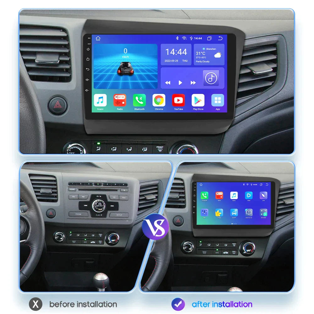 Honda Civic 2012 - 2015 Android 12 Carplay - RampageApparel