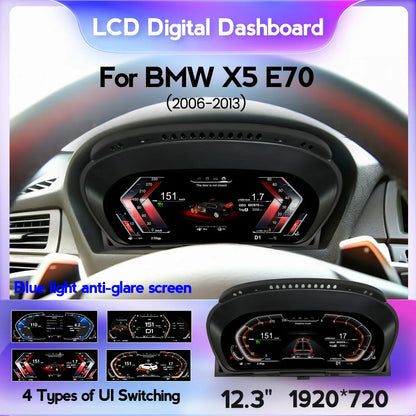 Digital Cluster for BMW X5-E70 2006 - 2013 CIC CCC Car Dashboard 12.3 Inch - RampageApparel