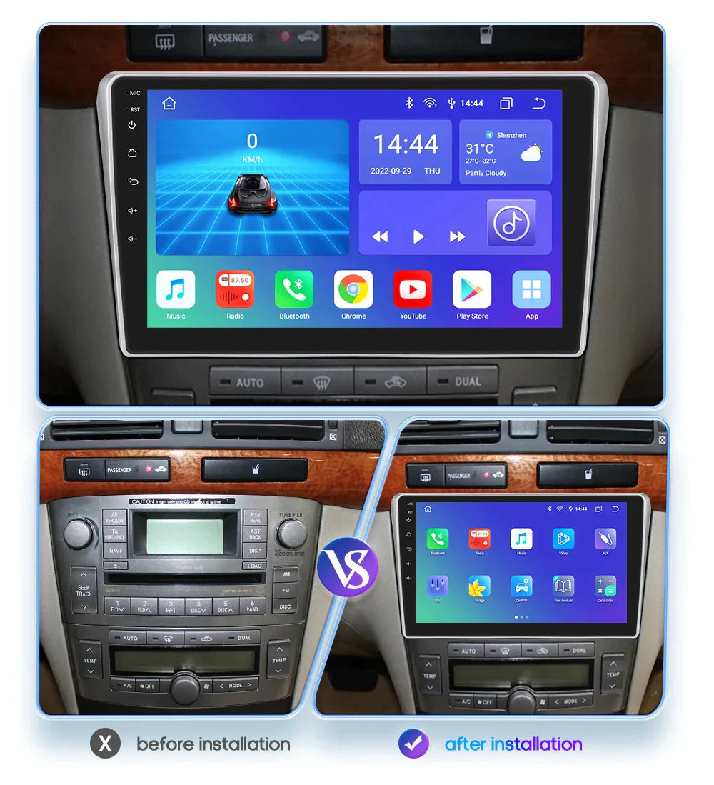 Toyota Avensis T25 2002-2008 Car Radio Multimedia Video Player GPS Navi Head Unit Carplay Auto 4G RDS - RampageApparel