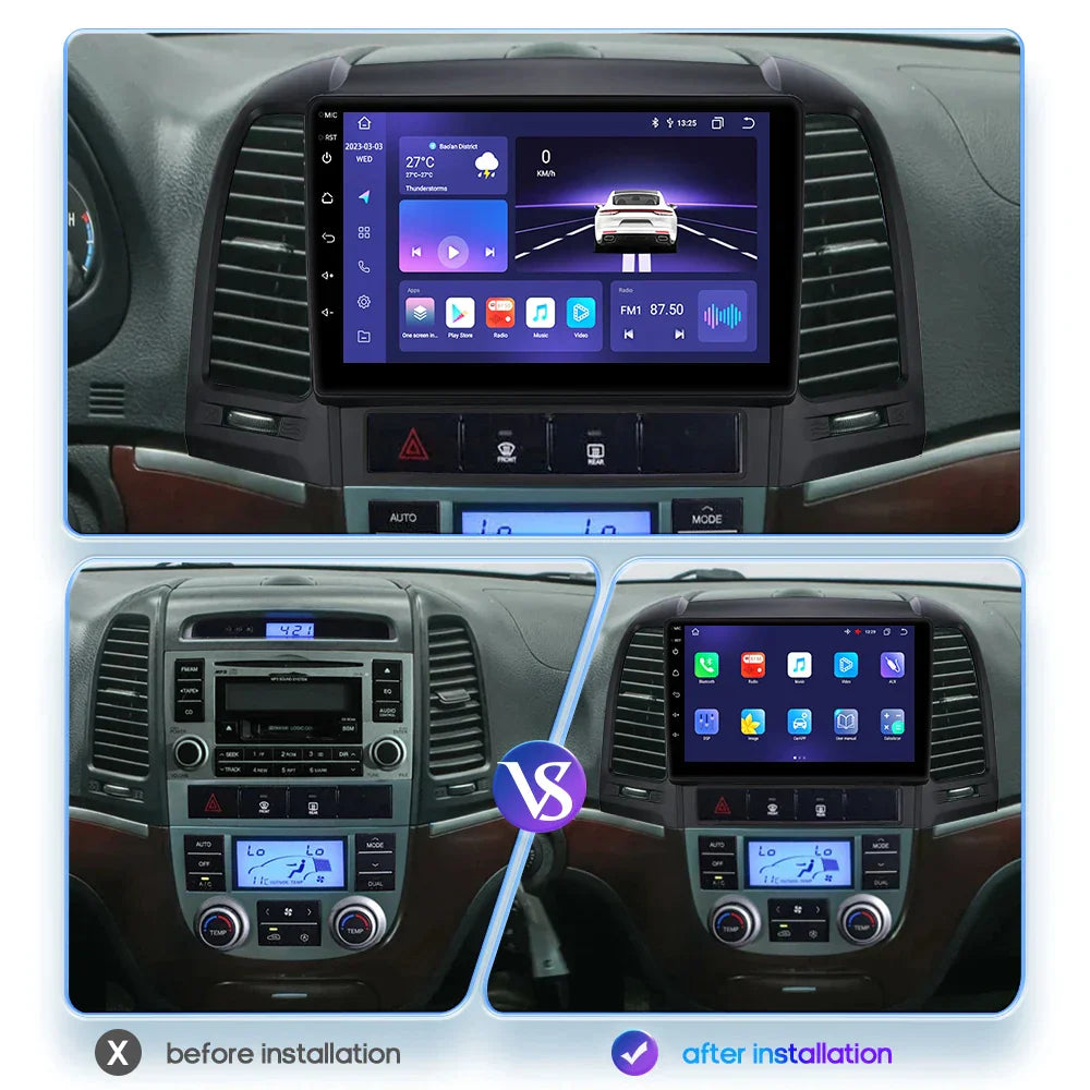 Hyundai Santa Fe 2 2006 - 2012 Car Radio Multimedia Video Player GPS Navi Head Unit Carplay Auto 4G - RampageApparel