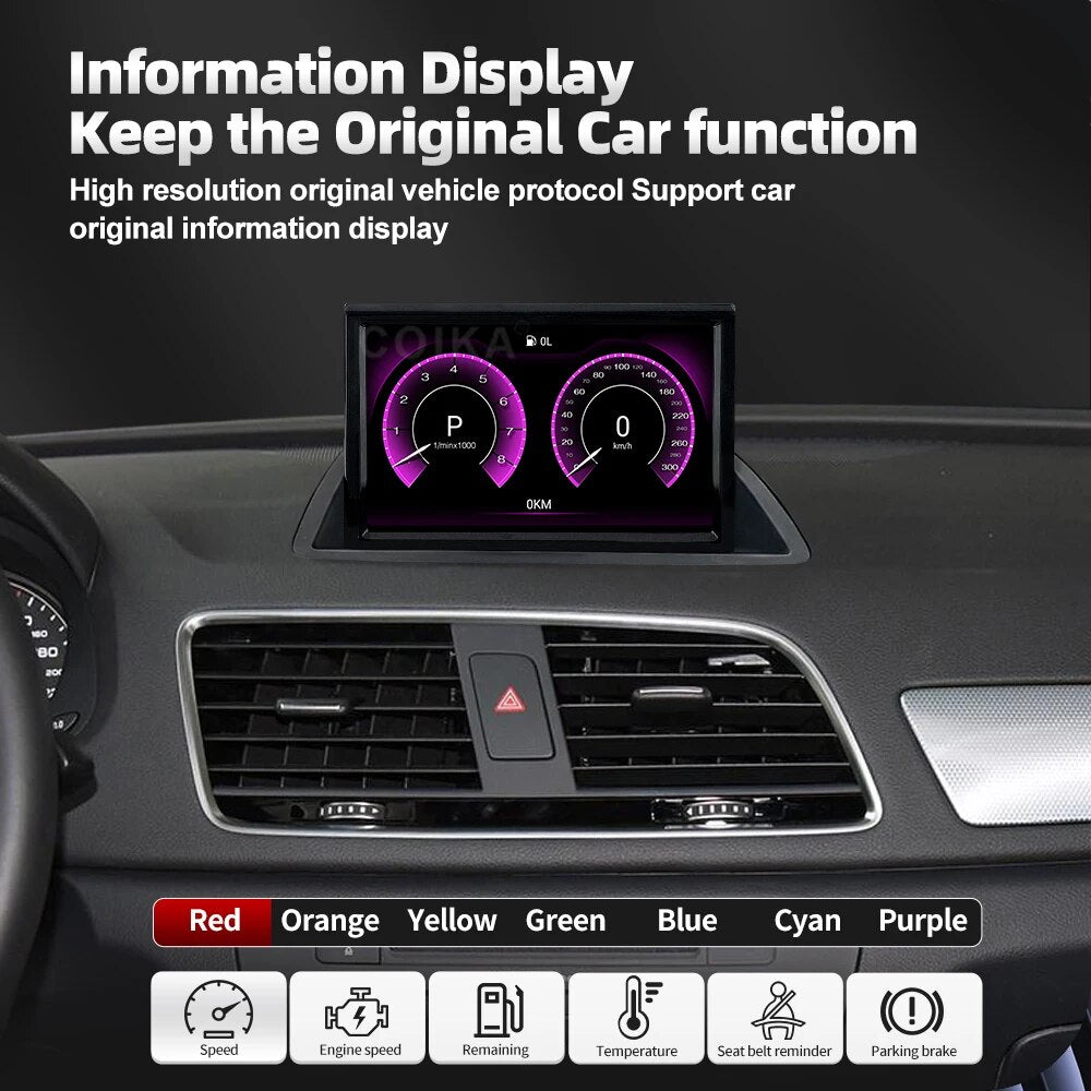 8 Inch Android Touch Screen Car Stereo For Audi Q3 2012-2018 BT WIFI SIM GPS Navi Wirless Carplay Auto Radio Player - RampageApparel