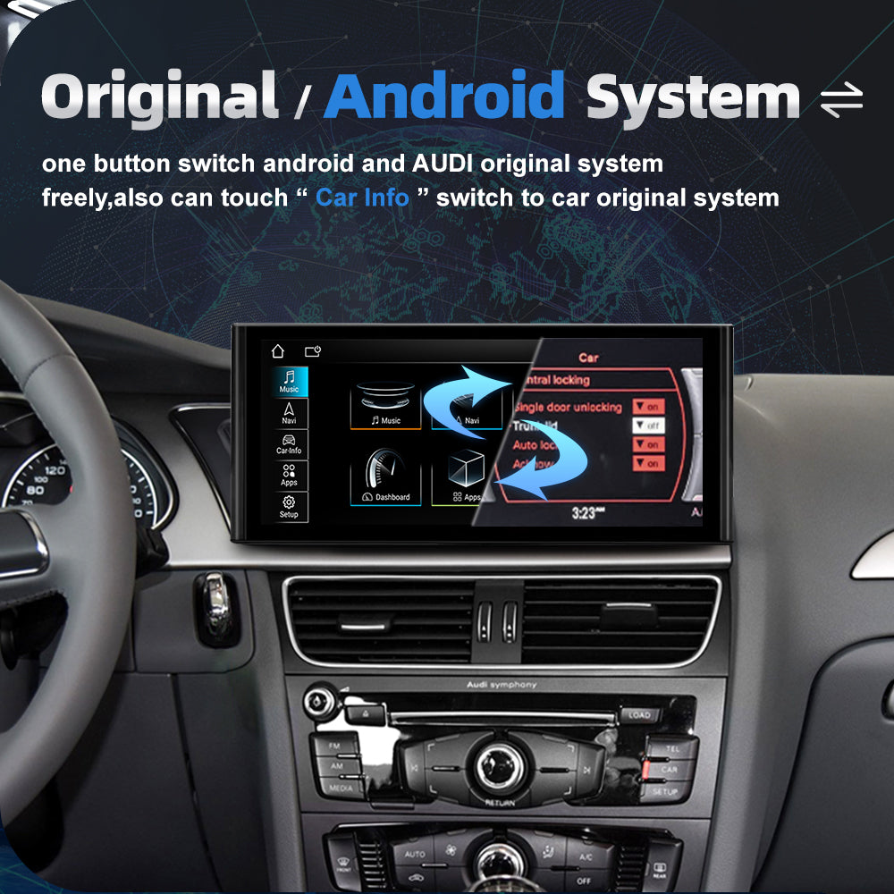 Audi A4 B8 A5 09-16 Android 12 System WIFI 4G SIM BT DSP Audio IPS Touch Screen Multimedia GPS Navi - RampageApparel